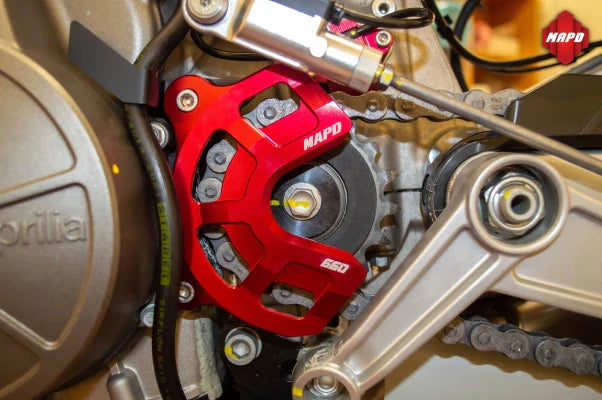 MAPD Front Sprocket Cover, Shifter Stabilizer, & Gear Position Sensor Cover for Aprilia RS660